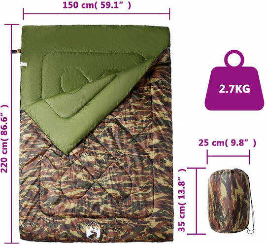 vidaXL Schlafsack Doppelter Green