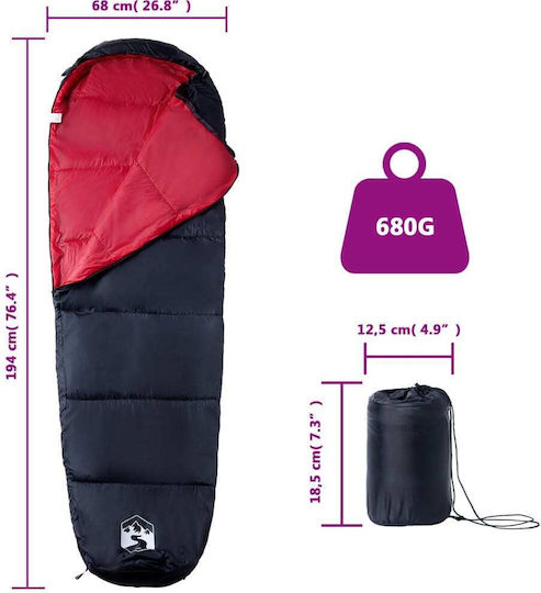 vidaXL Sac de dormit Single Roșu