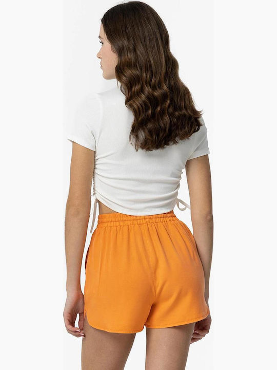 Crop Top pentru copii Cu mânecă scurtă White