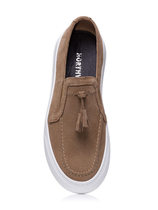 Northway Men's Leather Moccasins Brown