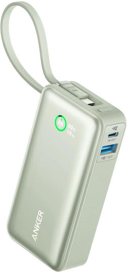 Anker Nano 545 Power Bank 10000mAh 30W με Θύρα USB-A και Θύρα USB-C Power Delivery Πράσινο