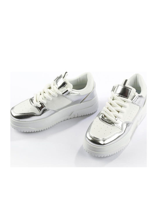 Adidași Flatforms Pentru Femei Argintii