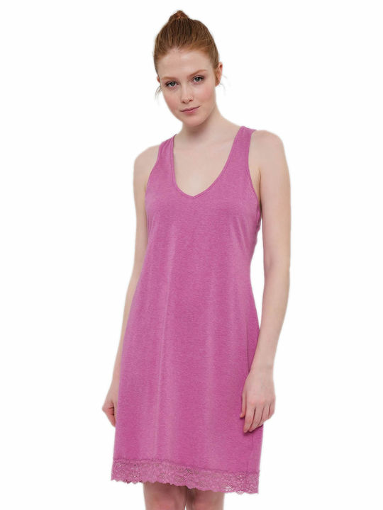 Muydemi Women's Summer Cotton Nightgown Pink