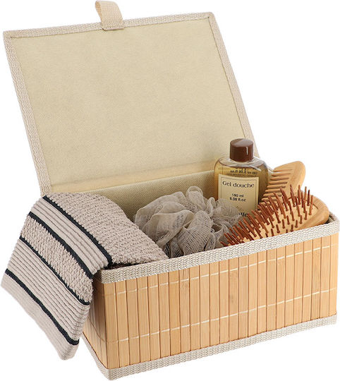 Storage Basket Bamboo Beige 4pcs