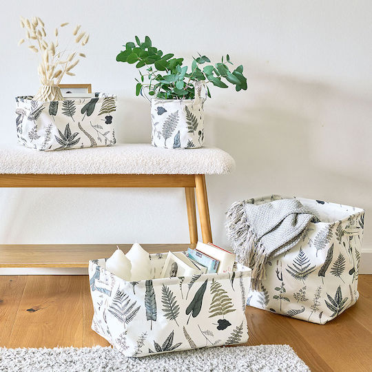 Storage Basket Fabric White 17x17x15cm 1pcs