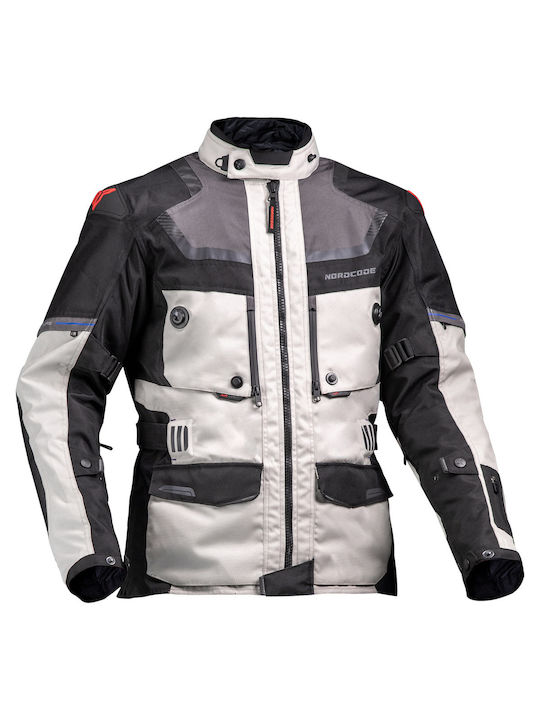 Nordcode Adventure Evo 24 Men's Motorcycle Jacket Cordura 4 Seasons Waterproof Light-Grey Black
