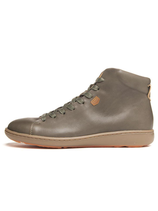 On Foot Leder Damen Knöchelstiefel Khaki