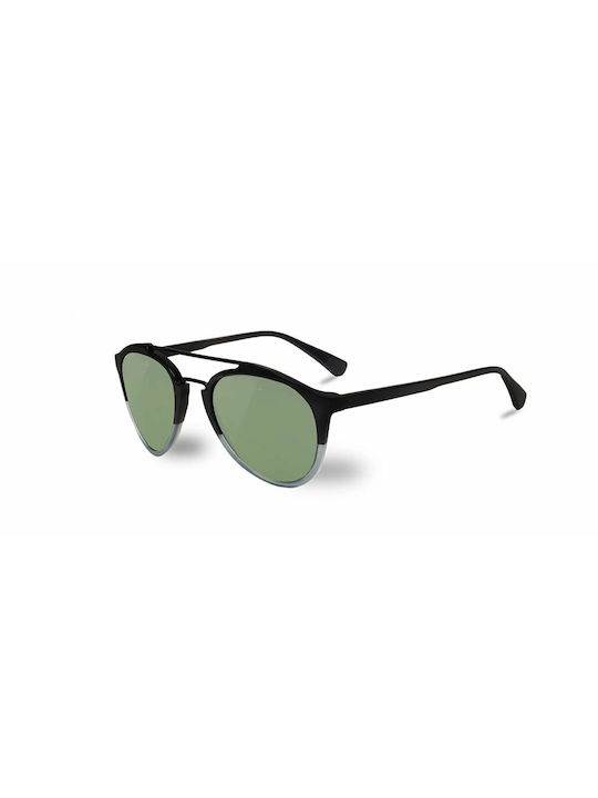 Vuarnet Men's Sunglasses with Black Frame and Green Mirror Lens VL160300051121