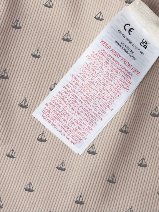 Lil' Atelier Îmbrăcăminte de Înot pentru Copii Costum Întreg cu Mâneci Lungi Beige