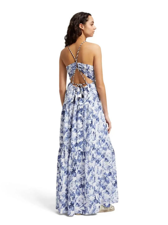 Scotch & Soda Maxi Kleid mit Rüschen Blue