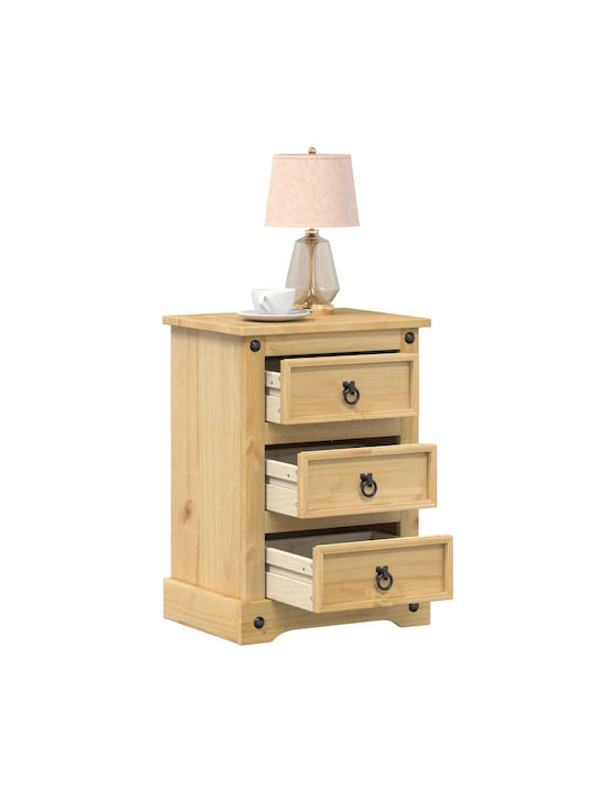 Nachttisch Metall Beige 45x35x64cm