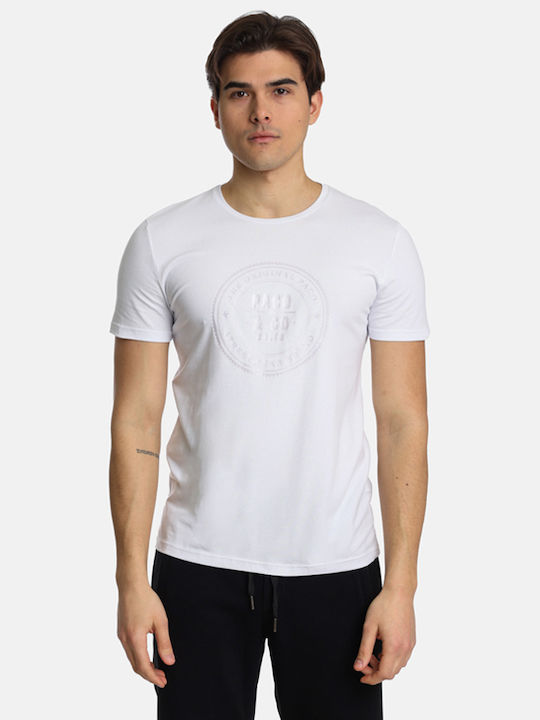 Basefashion T-shirt Bărbătesc cu Mânecă Scurtă White