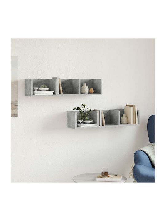 Shelves Wall Grey 2pcs 75x18x16.5cm