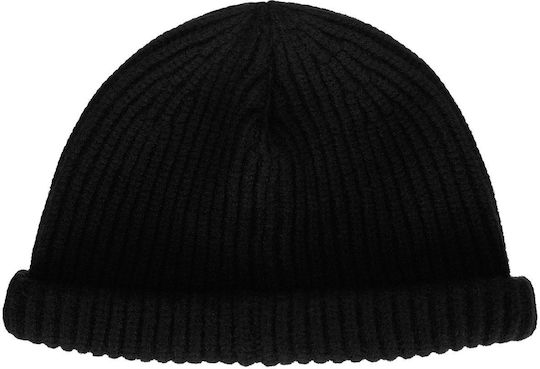 Beanie Unisex Σκούφος Πλεκτός σε Μαύρο χρώμα
