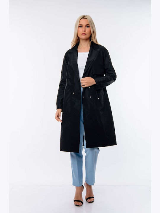 Femeie black Palton cu Nasturi