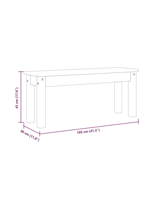 Табуретка За кухня Дърво Кафяв 105x30x45бр