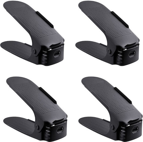 Bază Din Plastic Pentru Depozitarea Pantofilor Neagră 6x25.5x11cm 4 Bucăți