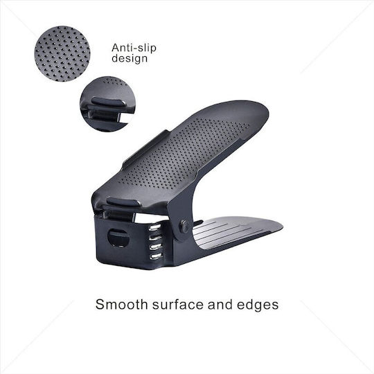 Bază Din Plastic Pentru Depozitarea Pantofilor Neagră 6x25.5x11cm 2 Bucăți