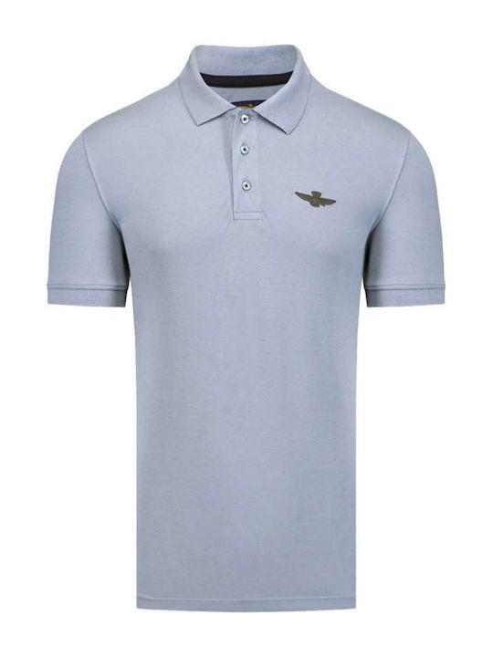 Aeronautica Militare Men's Short Sleeve Blouse Polo Glacier Blu