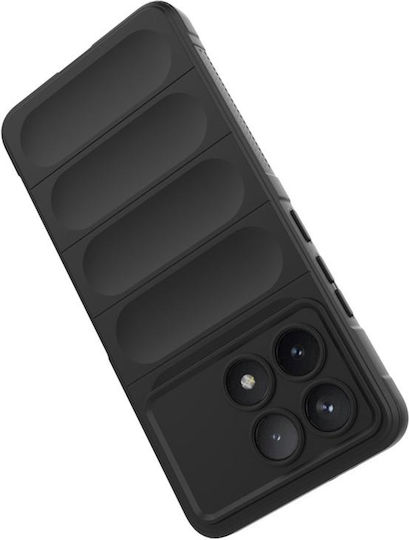 Techsuit Magic Umschlag Rückseite Silikon Schwarz (Poco X6 Pro)