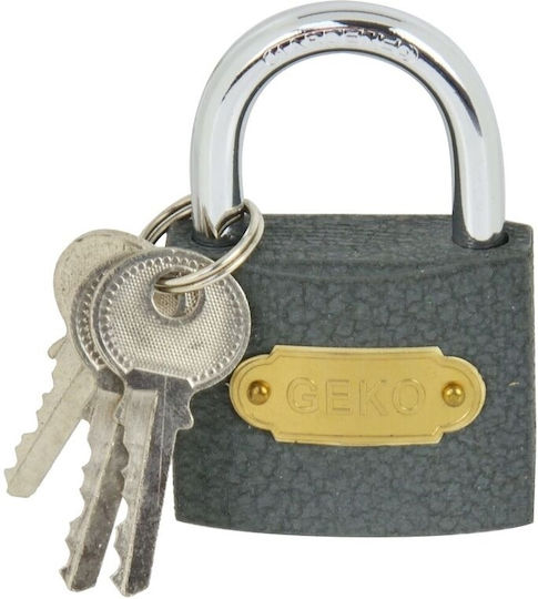 Geko Padlock Brass with Key 50mm Gray 1pcs