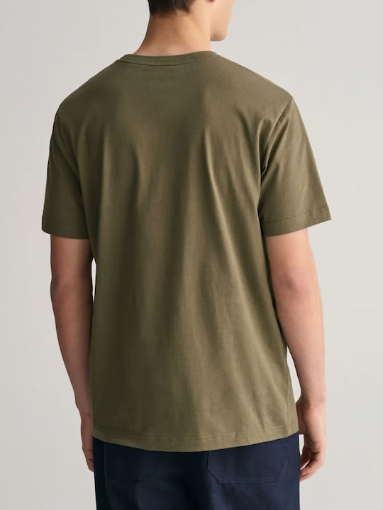 Gant Men's Short Sleeve T-shirt Khaki