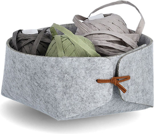 Storage Basket Fabric Gray 13.5x13.5x7.5cm 1pcs