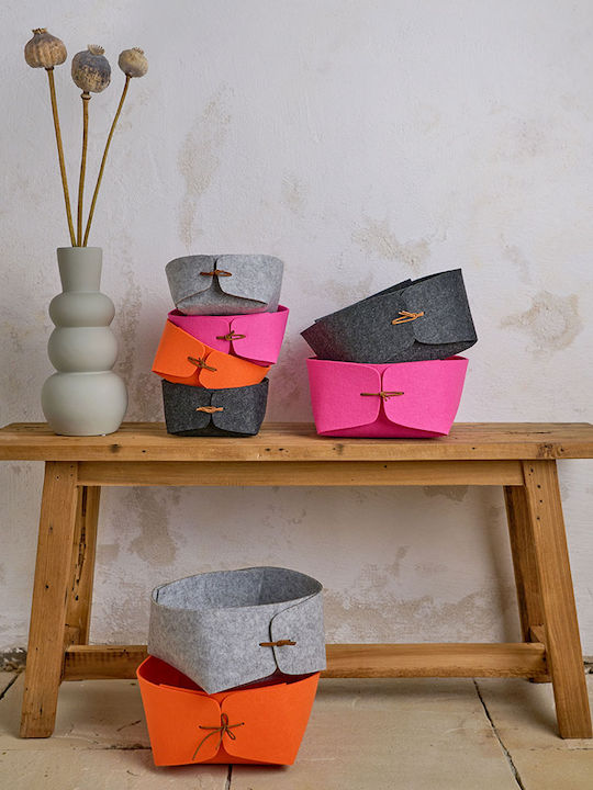 Storage Basket Fabric Gray 19x19x11.5cm 1pcs