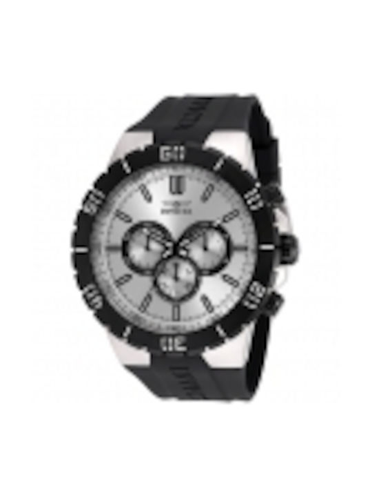 Invicta Watch Chronograph Battery with Black Rubber Strap