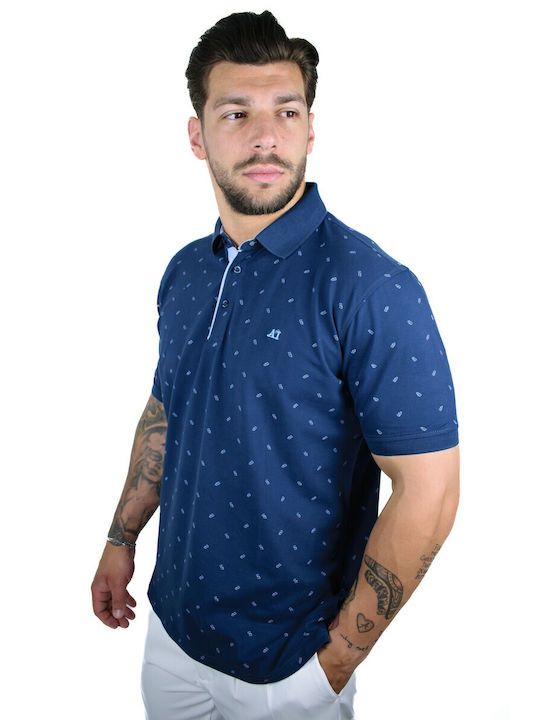 Artisti Italiani Men's Short Sleeve Blouse Polo Blue