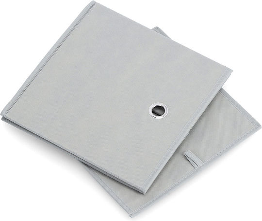 Zeller Kinder Aufbewahrungsbox Faltbar aus Stoff Gray 28x28x28cm 1Stück