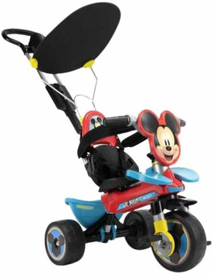 Injusa Παιδικό Τρίκυκλο Ποδήλατο mit Aufbewahrungsmöglichkeit, Elternlenkung & Zelt Baby Mickey für 12+ Monate Mehrfarbig