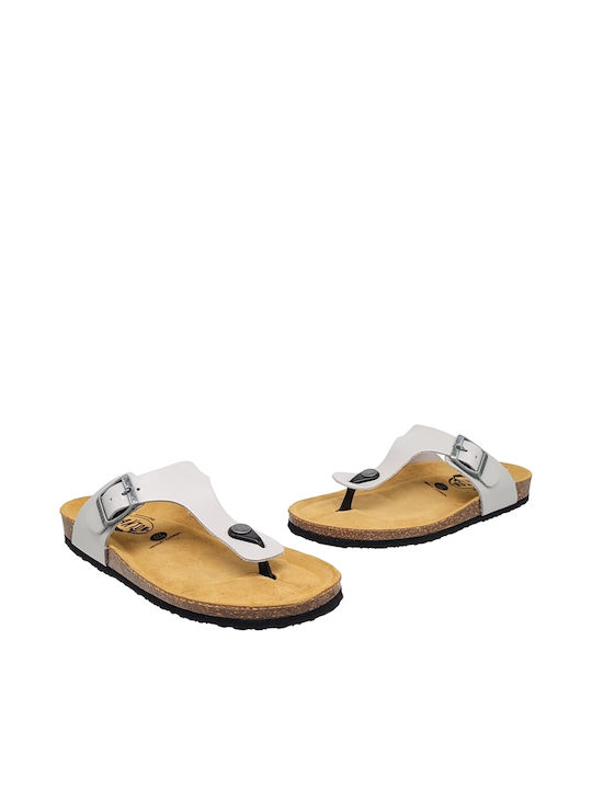 Plakton Leather Women's Flat Sandals Flatforms in Gray Color