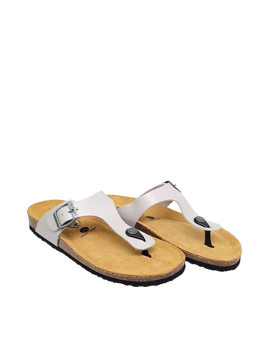 Leather Women's Flat Sandals Gray