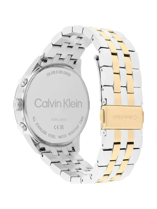 Calvin Klein Infinite Ανδρικό Ρολόι 44mm Χρονογράφος Μπαταρίας με Ασημί Μεταλλικό Μπρασελέ