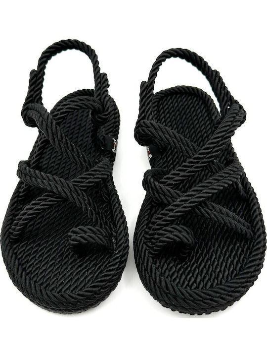 Flache Sandalen für Damen in Schwarz Farbe