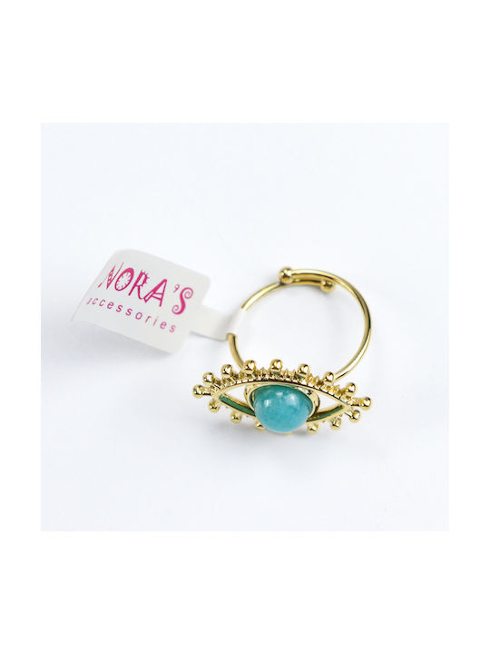 Nora's Accessories Damen Ring aus Stahl Vergoldet