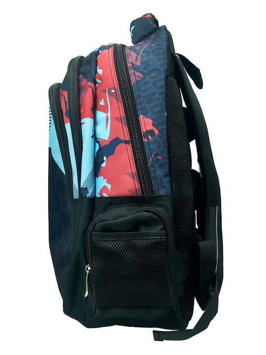 No Fear School Bag Backpack Elementary, Elementary Multicolour with Water Bottle Holder 30Liters