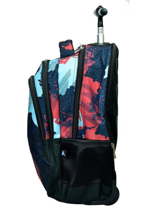 No Fear School Bag Trolley Elementary, Elementary Blue with Water Bottle Holder 30Liters