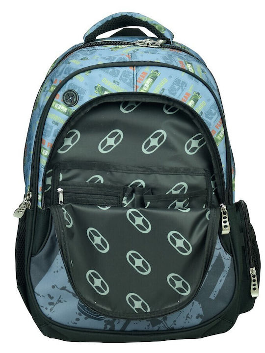 No Fear Ghiozdan de Spate pentru Școala Primară Multicolor cu Husă pentru Sticlă de Apă 30 Litri