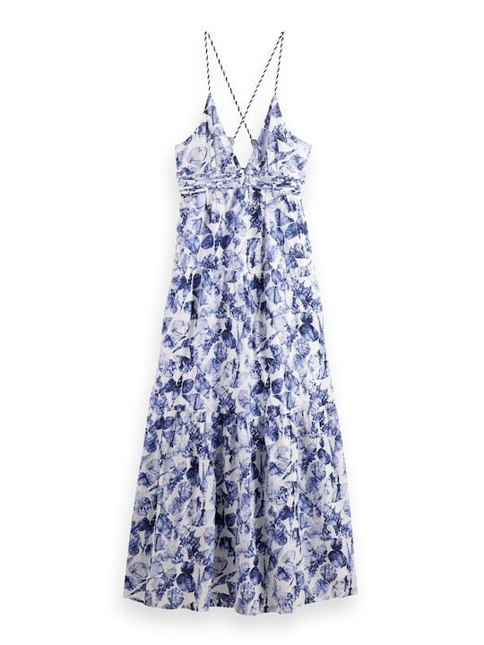 Rochii De Vară Pentru Femei Maxi Rochie Cu Volane Albastră