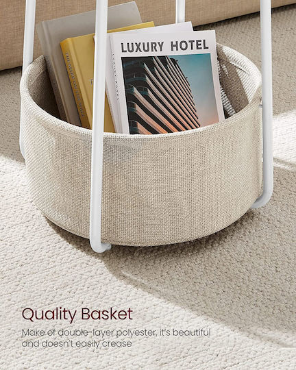 Round White Wooden Side Coffee Table W45xL45xH50cm