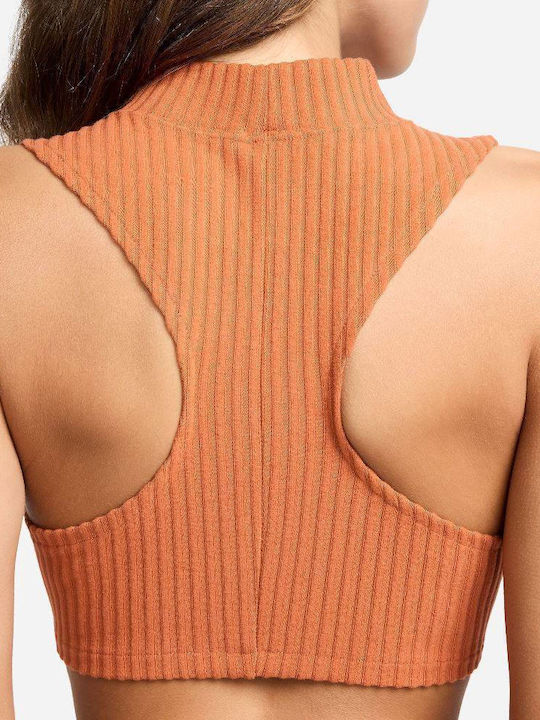 Sportswear Women's Athletic Crop Top Sleeveless Orange