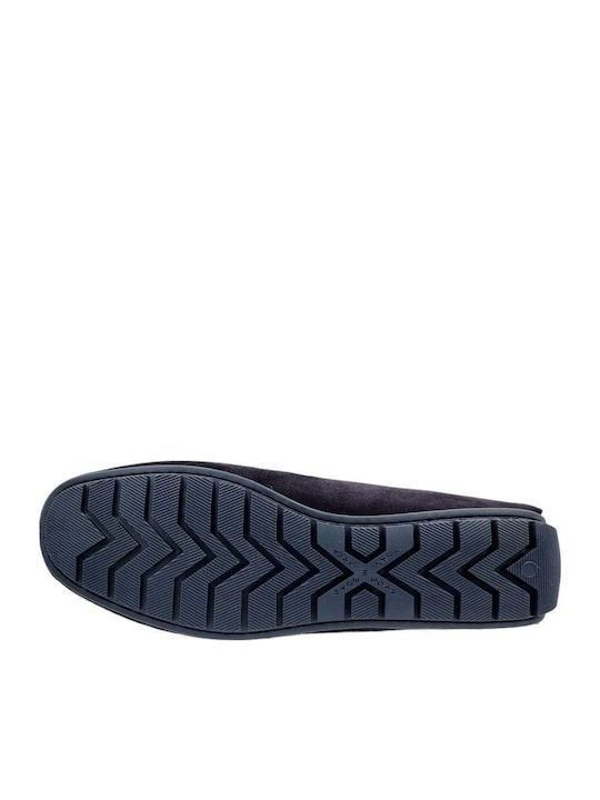 Leder Herren Mokassins in Blau Farbe