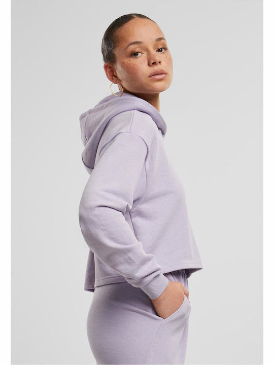 Women's Crop Top Cotton with Hood Dustylilac