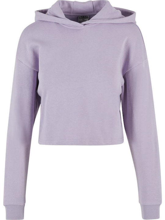 Women's Crop Top Cotton with Hood Dustylilac
