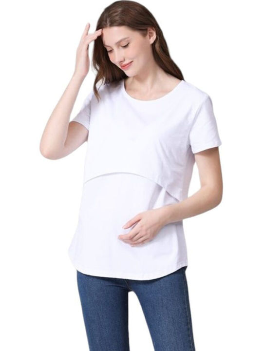 Queen Mother Tricou Maternity Tops White