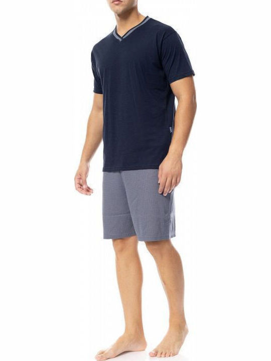 Ulisse Men's Summer Pajamas Set Yacht Blue Ulisse Men's Summer Pajamas Set Yacht Blue