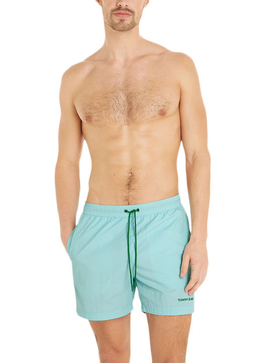 Tommy Hilfiger Medium Drawstring Logo Men's Swimwear Shorts GREEN