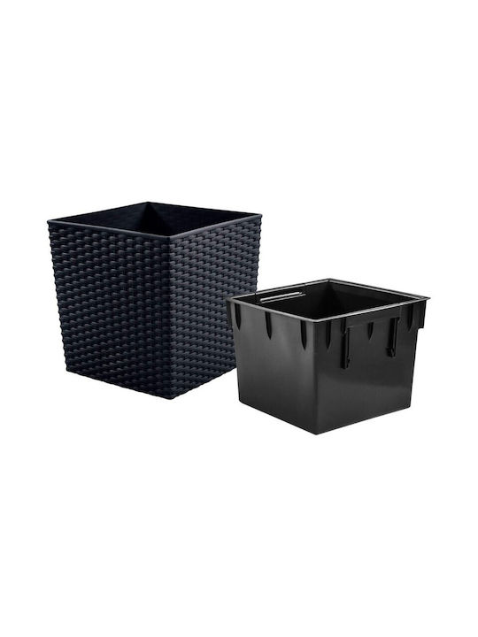 Κασπώ Rattan Γκρι 22.5x22.5x23εκ.